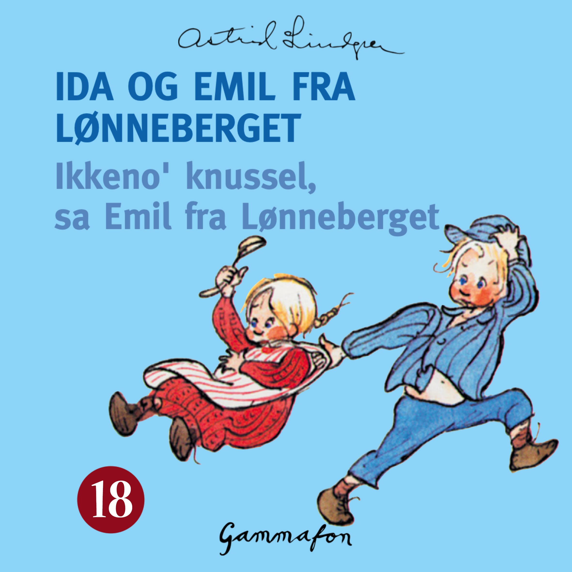 Omslag Ikkeno' knussel, sa Emil fra Lønneberget av Astrid Lindgren (Lydbok)