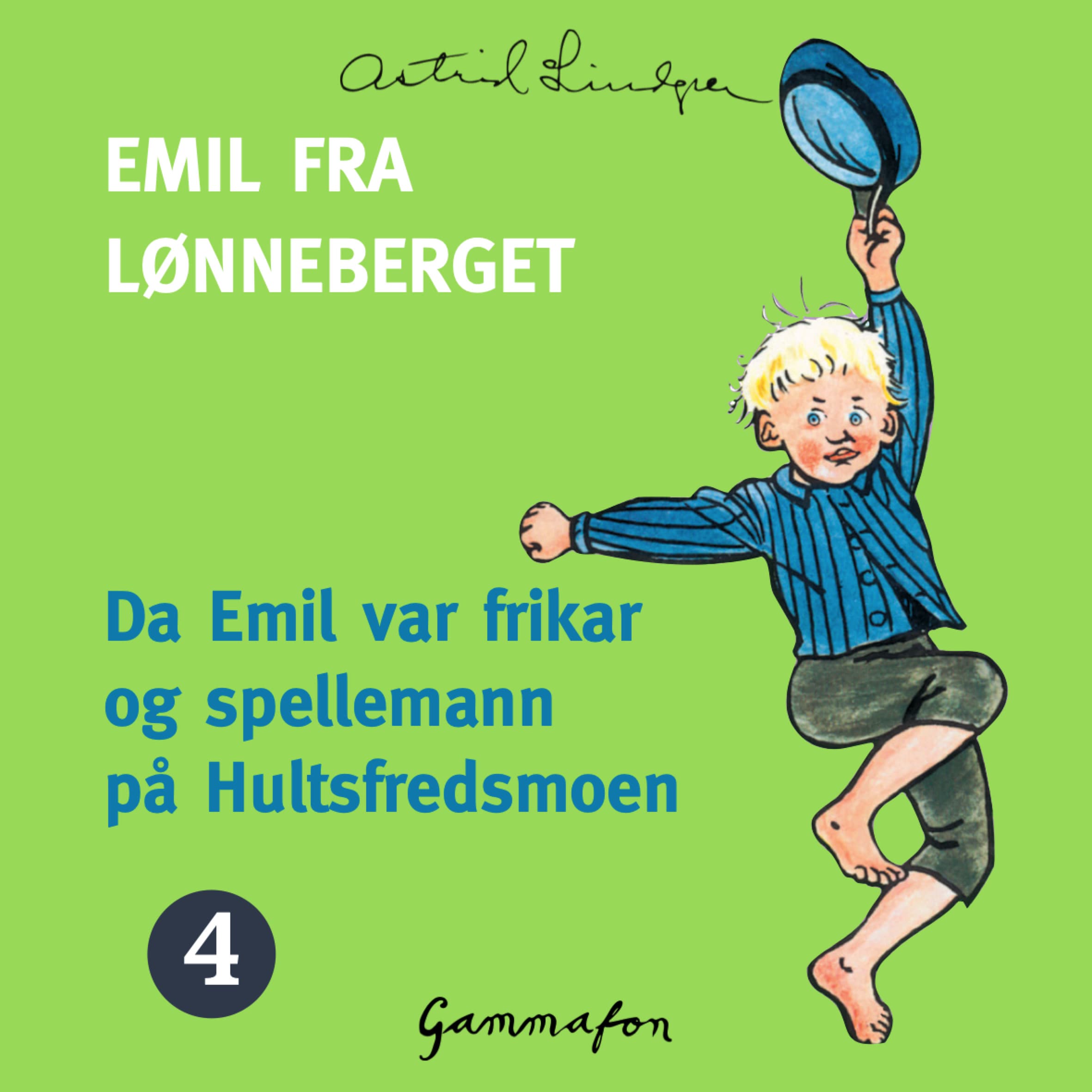 Omslag Da Emil var frikar og spellemann på Hultsfredsmoen av Astrid Lindgren (Lydbok)