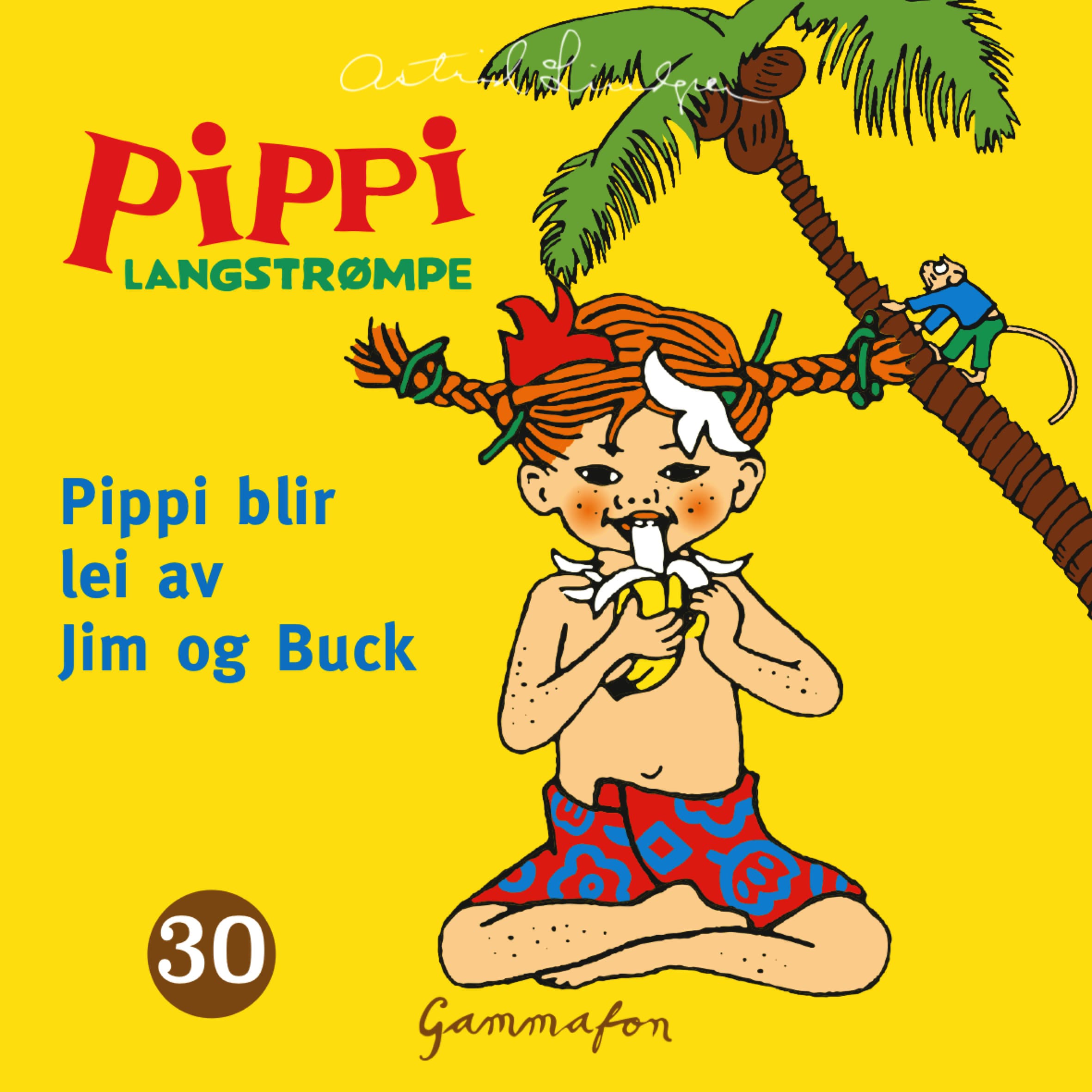 Omslag Pippi blir lei av Jim og Buck av Astrid Lindgren (Lydbok)