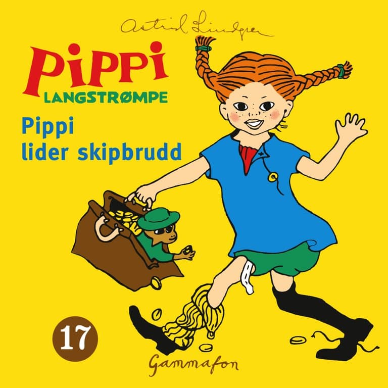 Omslag Pippi lider skipbrudd av Astrid Lindgren (Lydbok)