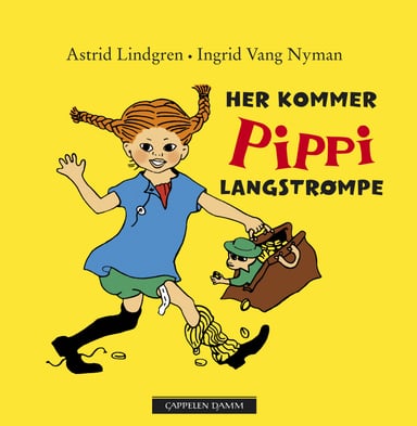 Omslag av "Her kommer Pippi Langstrømpe"