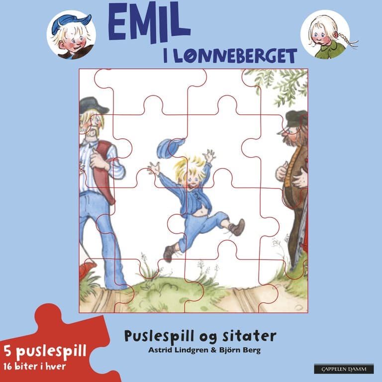 Omslag Emil fra Lønneberget Puslespillbok av Astrid Lindgren (Innbundet)