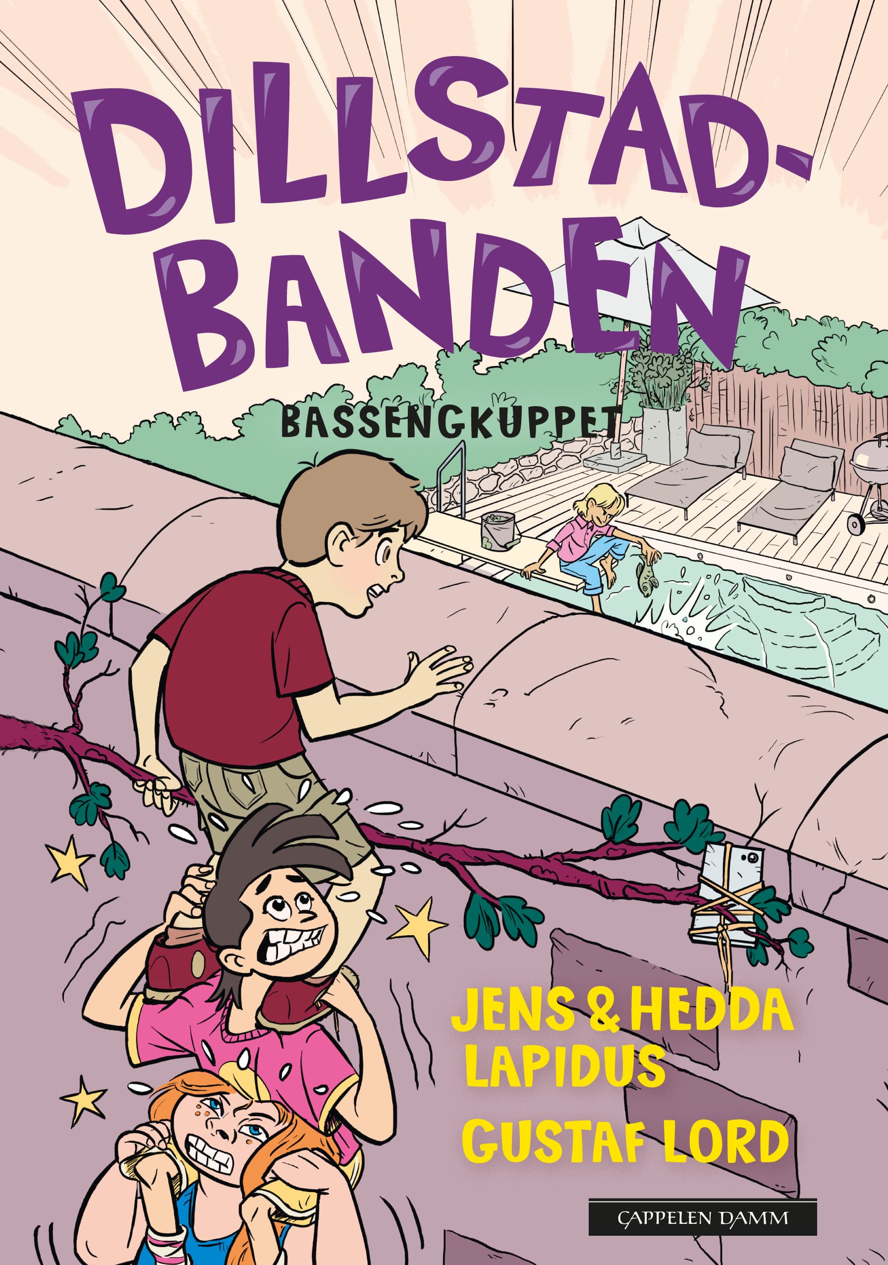 Omslag Dillstadbanden 3: Bassengkuppet av Jens Lapidus og Hedda Lapidus (Innbundet)
