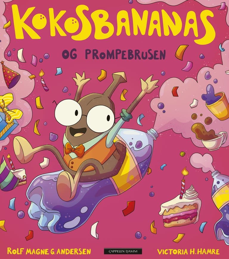 Omslag Kokosbananas og prompebrusen av Rolf Magne G. Andersen og Victoria H. Hamre (Innbundet)
