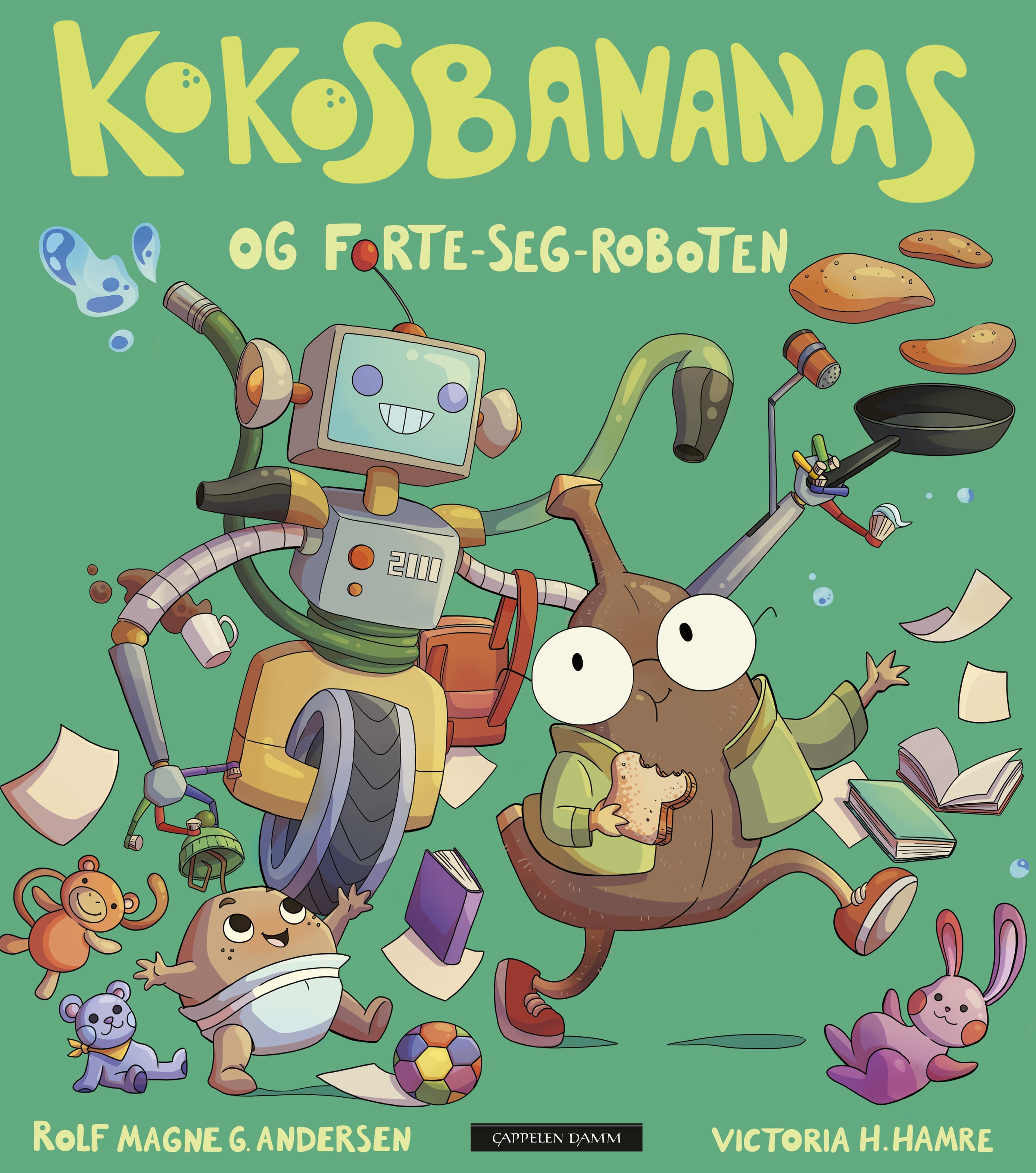 Omslag Kokosbananas og forte-seg-roboten av Rolf Magne G. Andersen og Victoria H. Hamre (Innbundet)