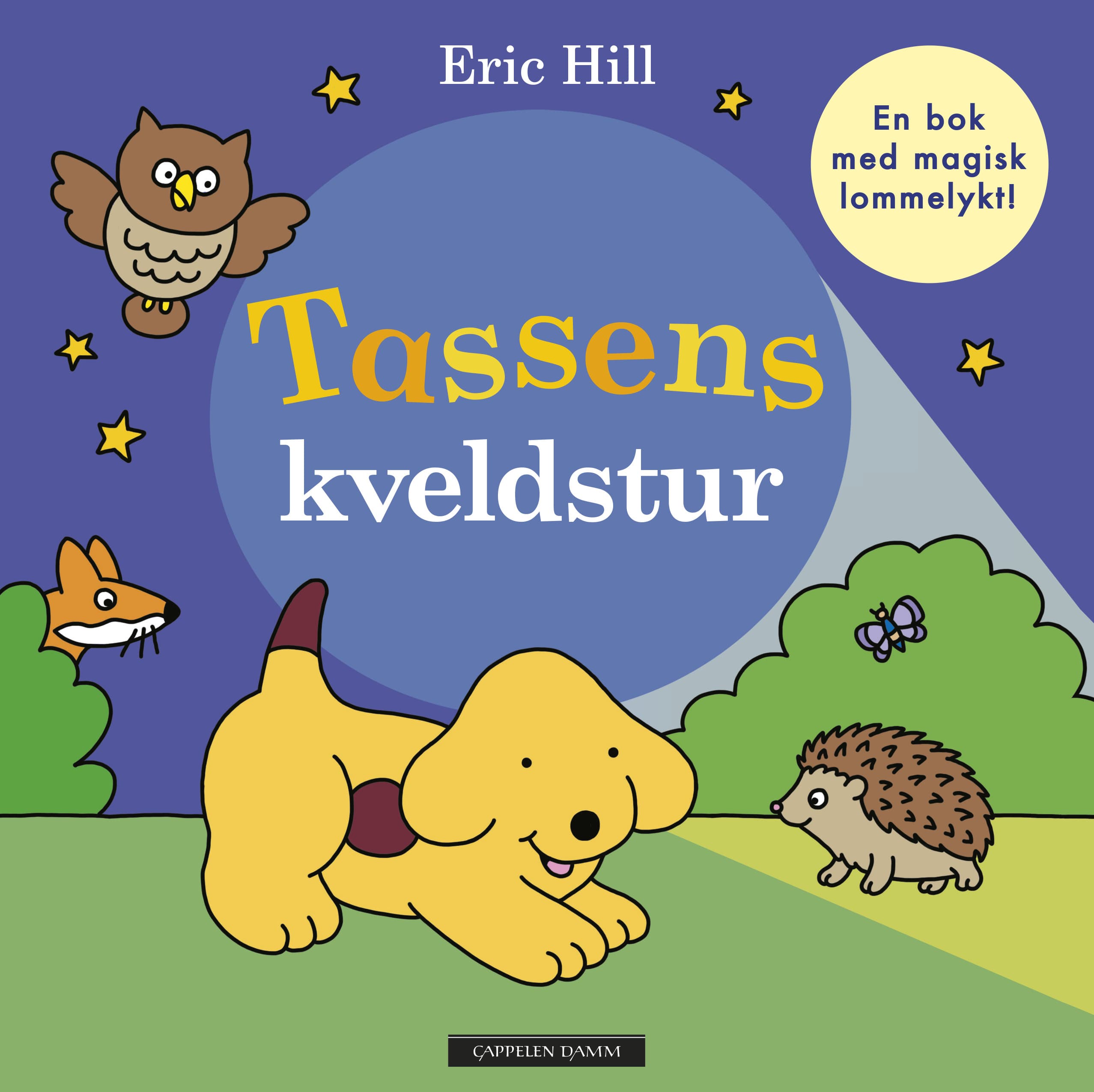 Omslag Tassens kveldstur av Eric Hill (Innbundet)
