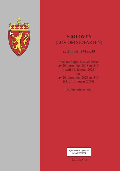 Omslag av "Sjøloven (lov om sjøfarten)"