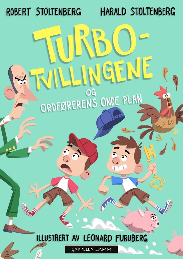 Omslag Turbotvillingene og ordførerens onde plan av Harald Maxmillian Stoltenberg og Robert Stoltenberg (Ebok)