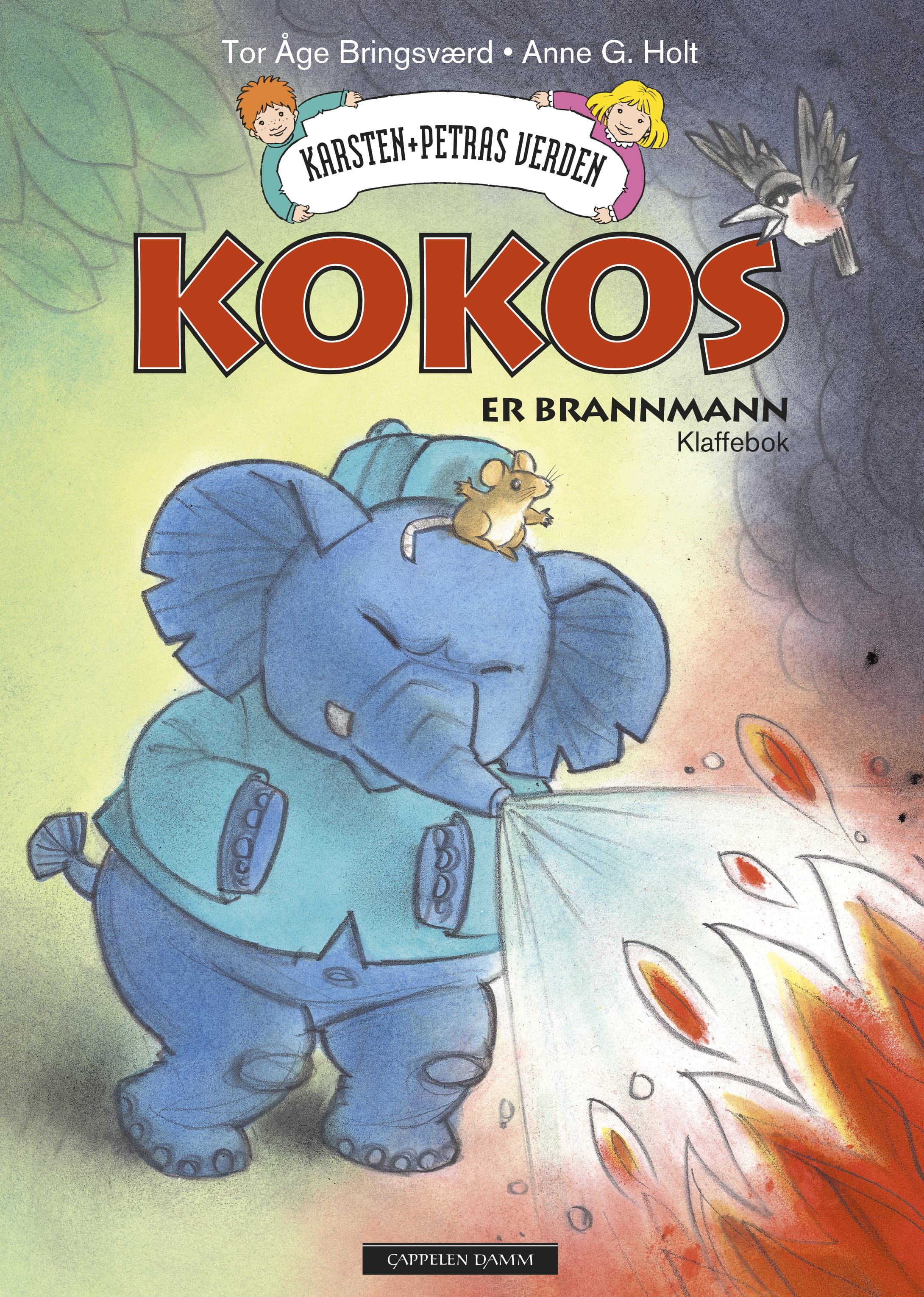 Omslag Kokos er brannmann av Tor Åge Bringsværd og Anne G. Holt (Innbundet)
