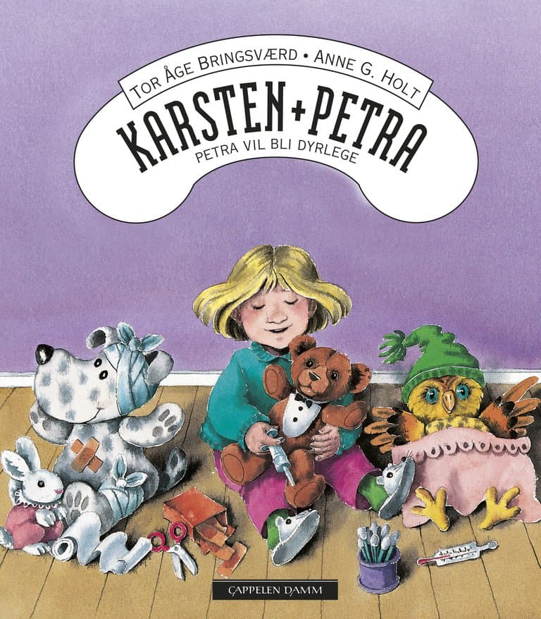 Omslag Karsten og Petra: Petra vil bli dyrlege av Tor Åge Bringsværd (Ebok)