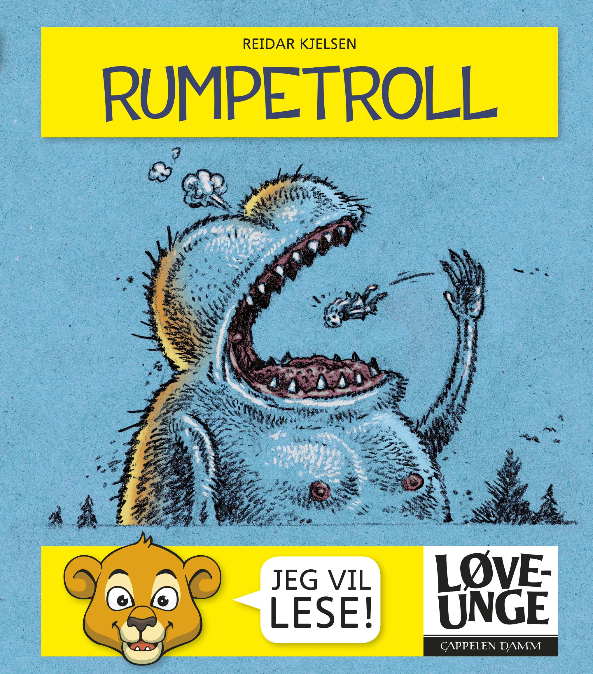 Omslag Løveunge - Rumpetroll av Reidar Kjelsen (Innbundet)