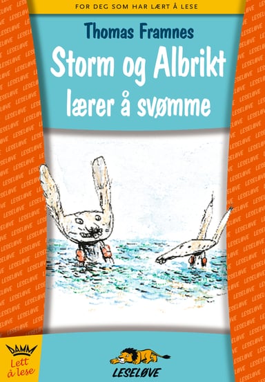 Omslag av "Leseløve - Storm og Albrikt lærer å svømme"