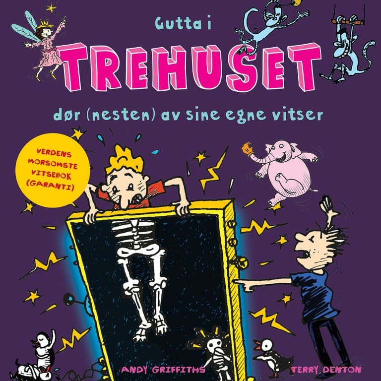 Omslag Gutta i trehuset dør (nesten) av sine egne vitser av Andy Griffiths (Lydbok)