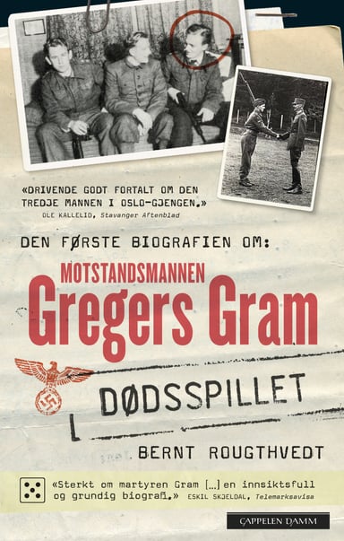 Omslag av "Dødsspillet. En biografi om Gregers Gram"