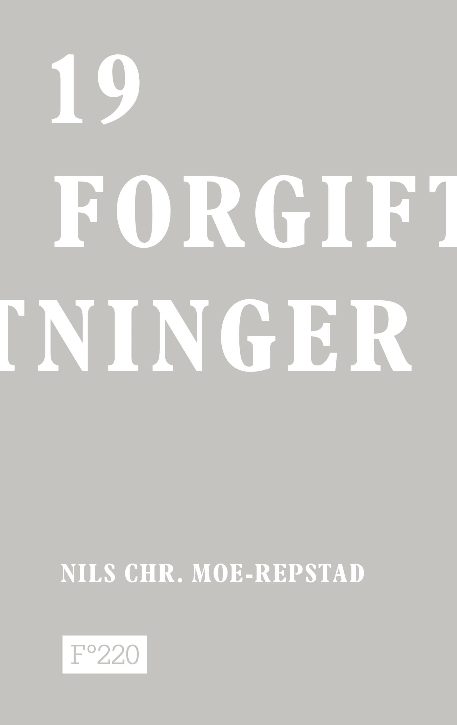 Omslag 19 forgiftninger av Nils Christian Moe-Repstad (Innbundet)