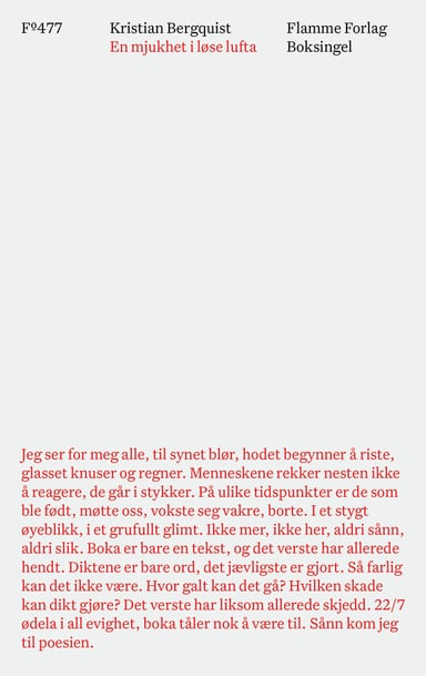 Omslag av "En mjukhet i løse lufta"