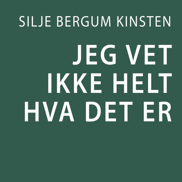 Omslag Jeg vet ikke helt hva det er av Silje Bergum Kinsten (Lydbok)