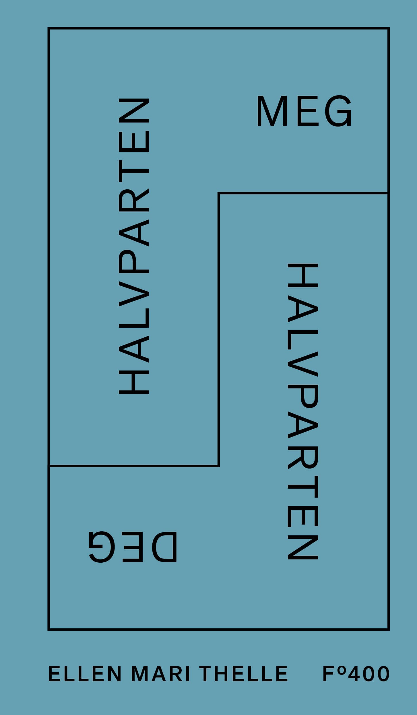 Omslag Halvparten meg, halvparten deg av Ellen Mari Thelle (Innbundet)
