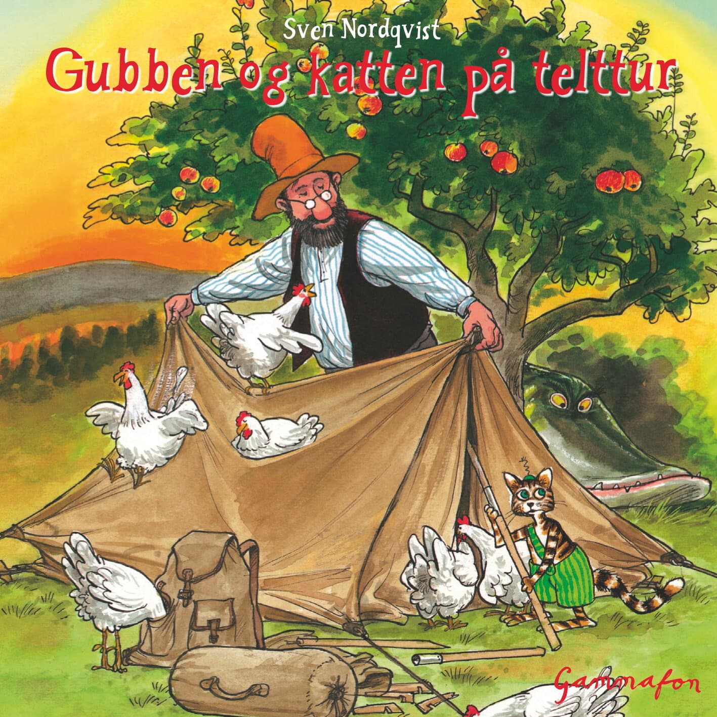 Omslag Gubben og katten på telttur av Sven Nordqvist (Lydbok)
