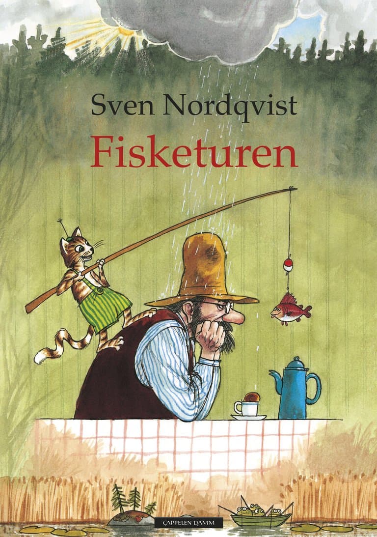 Omslag Gubben og katten - Fisketuren av Sven Nordqvist (Innbundet)