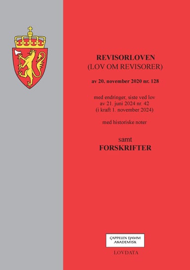 Omslag av "Revisorloven (lov om revisjon og revisorer) m/forskrift"