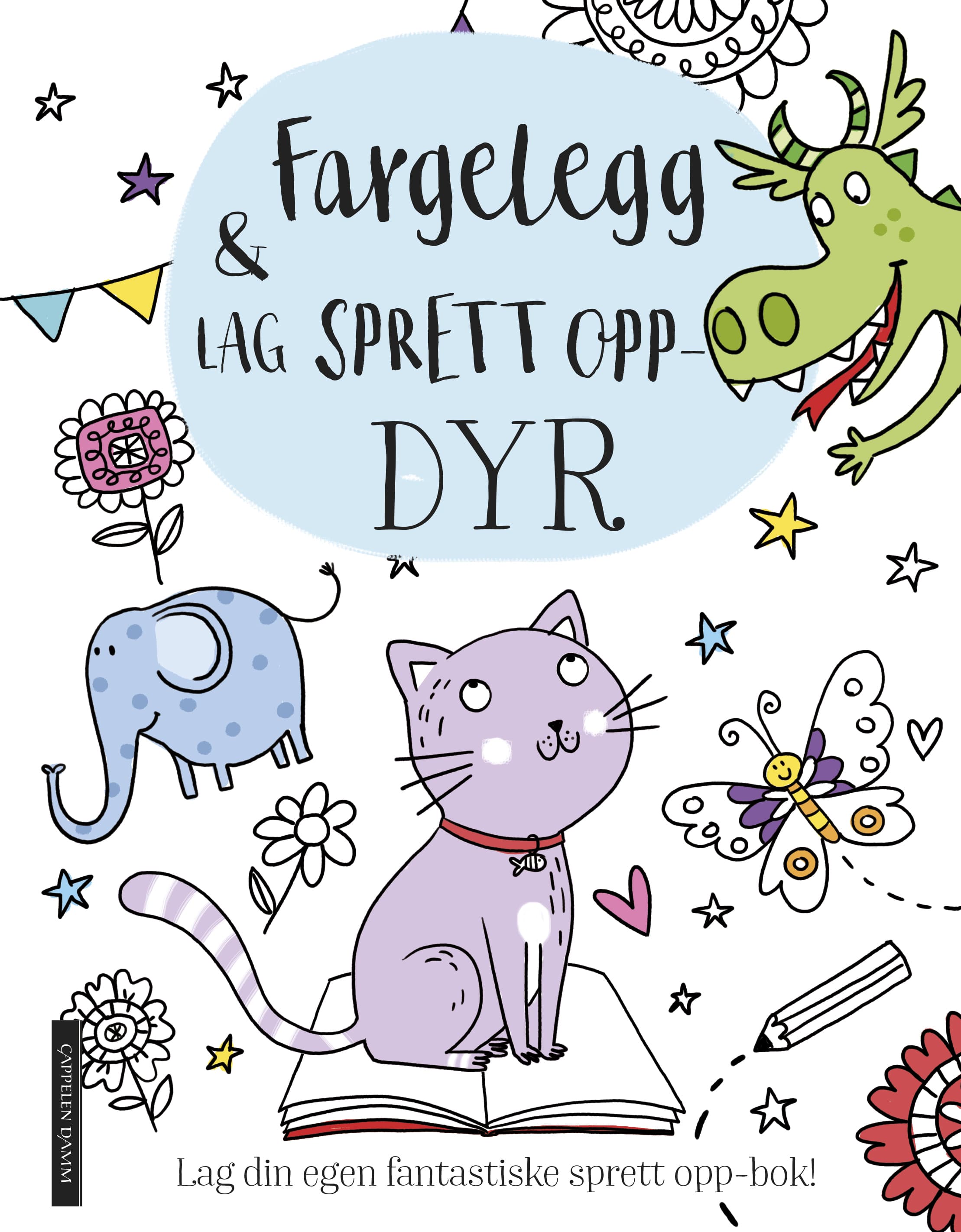 Omslag Fargelegg & lag sprett opp-dyr (Heftet)