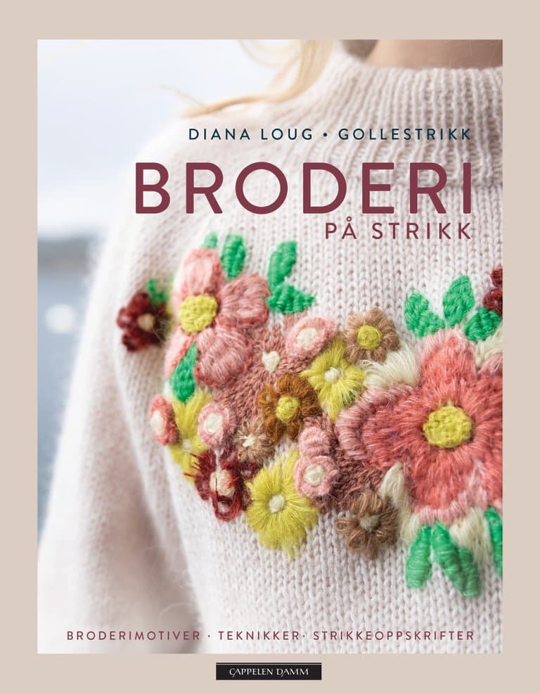 Omslag Broderi på strikk av Diana Loug (Innbundet)