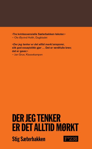 Omslag av "Der jeg tenker er det alltid mørkt"