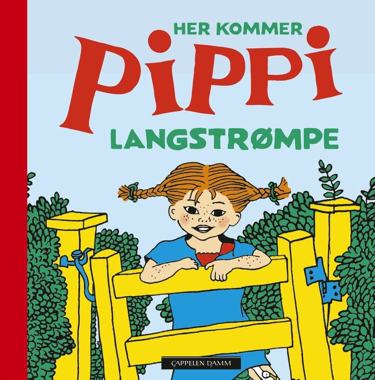 Omslag Her kommer Pippi Langstrømpe av Astrid Lindgren (Pappbok)