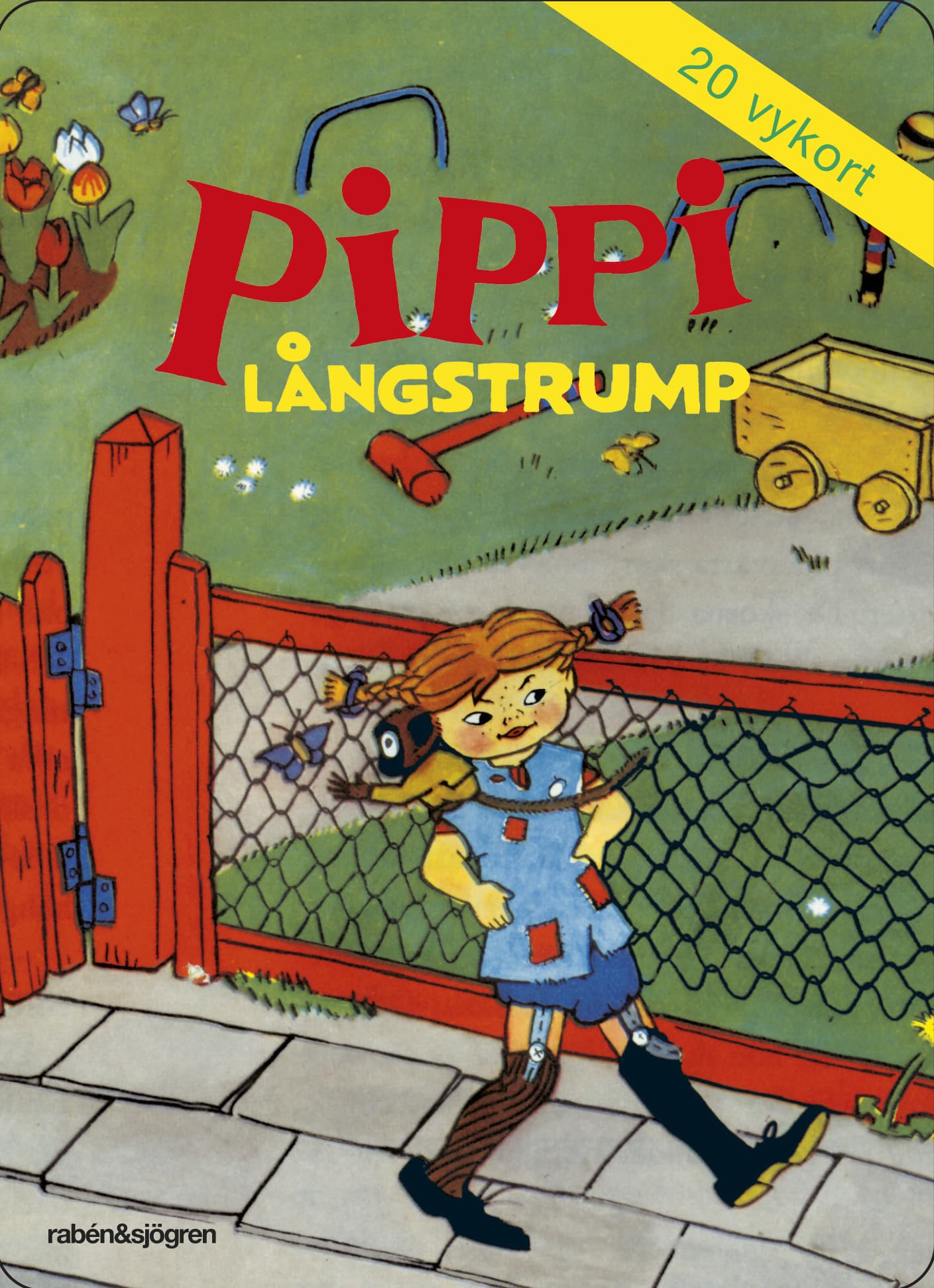 Omslag Pippi Langstrømpe - postkortbok av Astrid Lindgren (Ukjent)