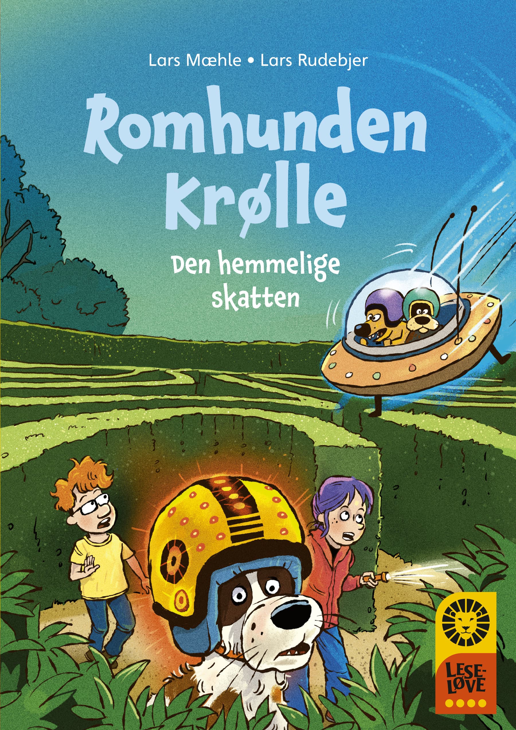 Omslag Leseløve nivå 4: Romhunden Krølle. Den hemmelige skatten av Lars Mæhle (Ebok)