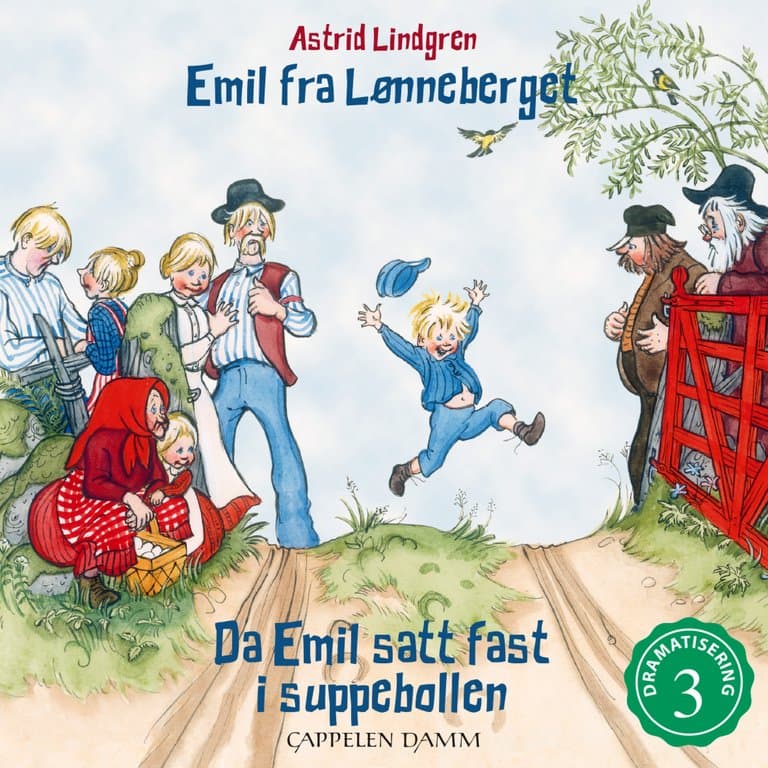 Omslag Da Emil satt fast i suppebollen av Astrid Lindgren (Lydbok)