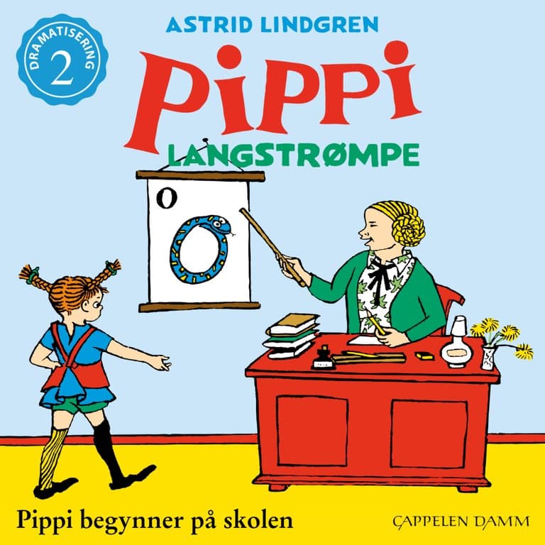 Omslag Pippi begynner på skolen av Astrid Lindgren (Lydbok)