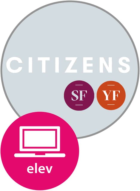 Omslag Citizens SF og YF Elevnettsted (LK20) av Vivill Andersen, Kristin Berger, Jaspreet Gloppen, Therese Holm, Monica Stensrud og David Woodhouse (Digital tjeneste)