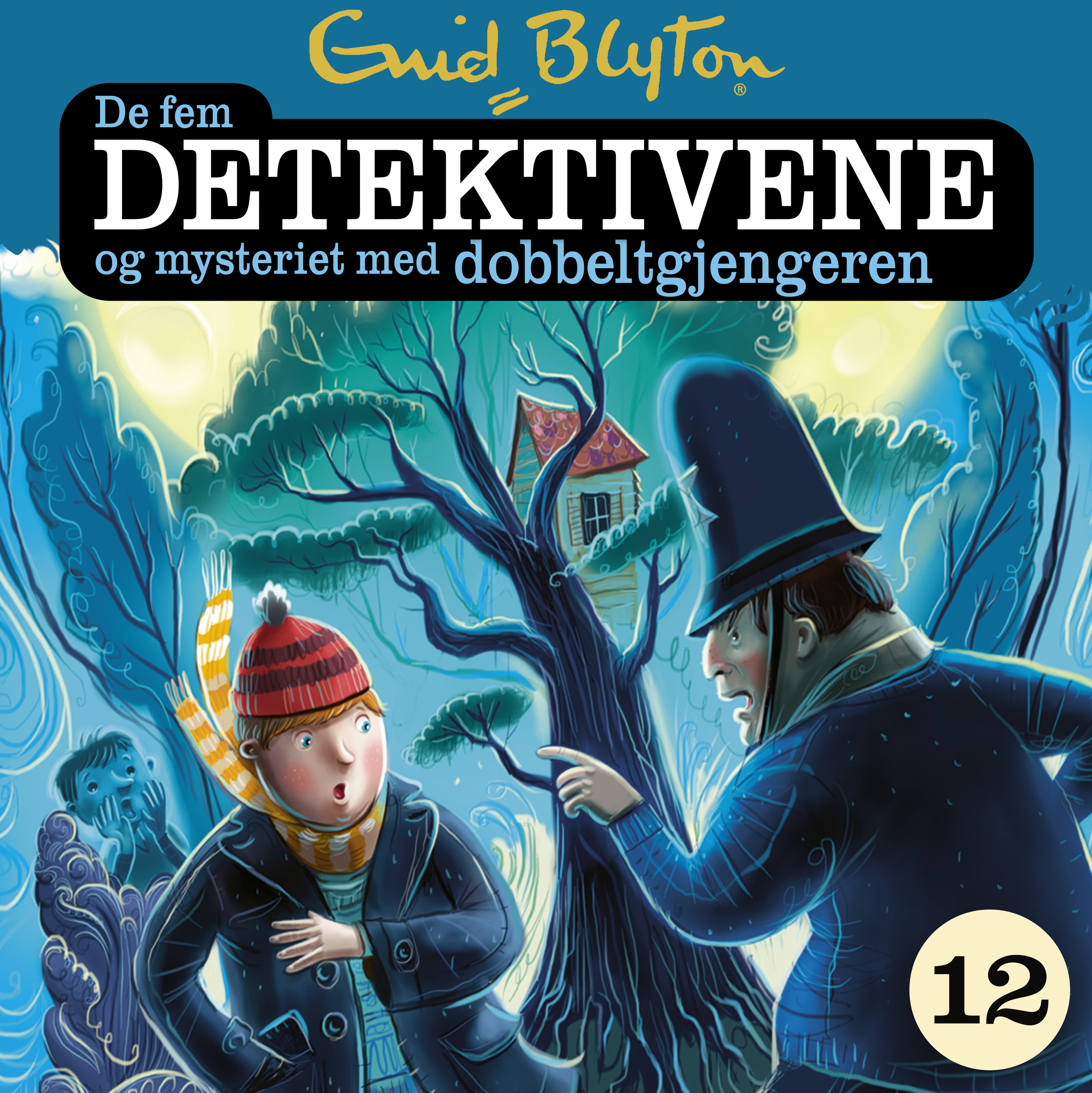 Omslag De fem detektivene og mysteriet med dobbeltgjengeren av Enid Blyton (Lydbok)