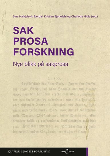 Omslag av "Sak. Prosa. Forskning."
