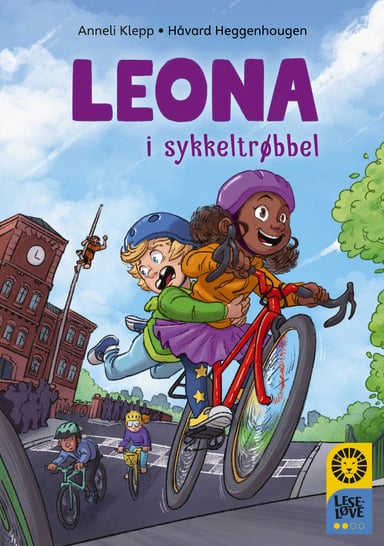 Omslag av "Leseløve nivå 2 - Leona i sykkeltrøbbel"